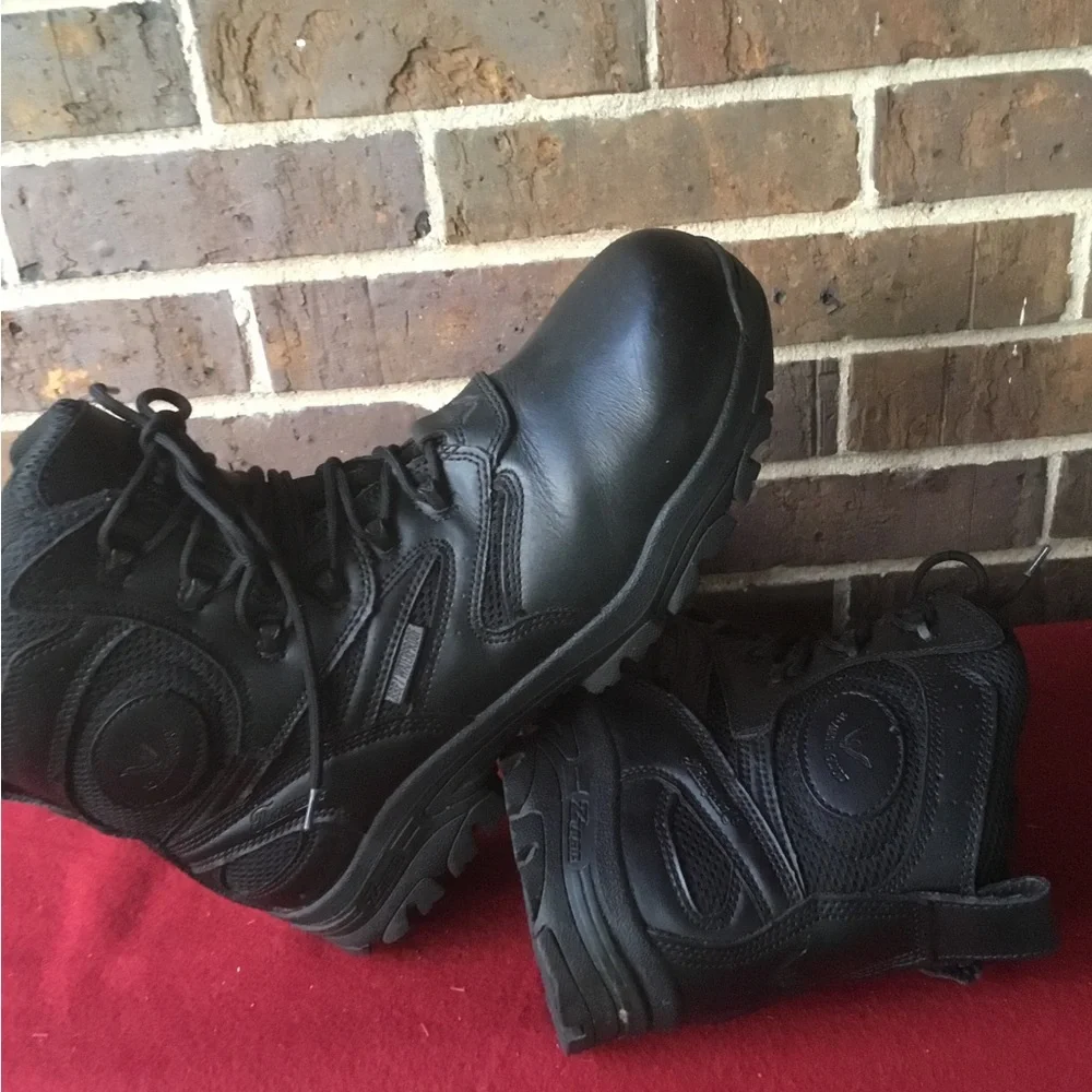 Men's Black Lace-Up Work Boots - Rugged Comfort